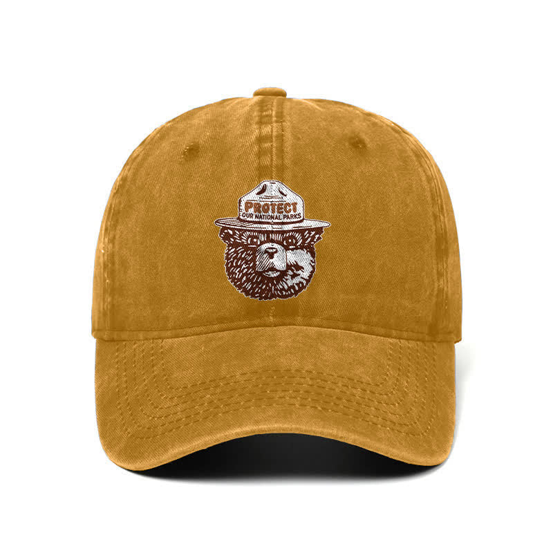 Casquette de baseball ajustable « Ours, protégez nos parcs nationaux »