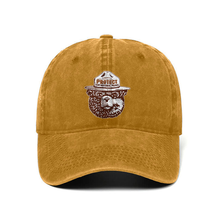 Casquette de baseball ajustable « Ours, protégez nos parcs nationaux »