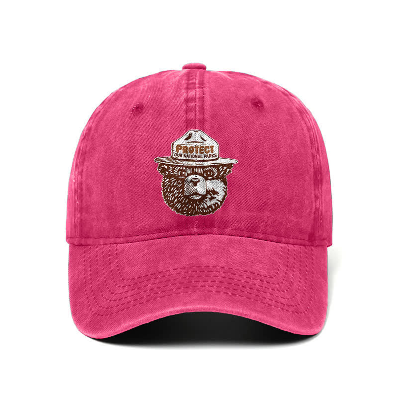 Casquette de baseball ajustable « Ours, protégez nos parcs nationaux »