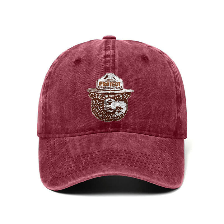 Casquette de baseball ajustable « Ours, protégez nos parcs nationaux »