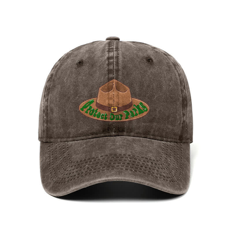 Casquette de baseball ajustable avec imprimé « Protégez nos parcs »
