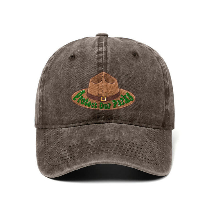 Casquette de baseball ajustable avec imprimé « Protégez nos parcs »