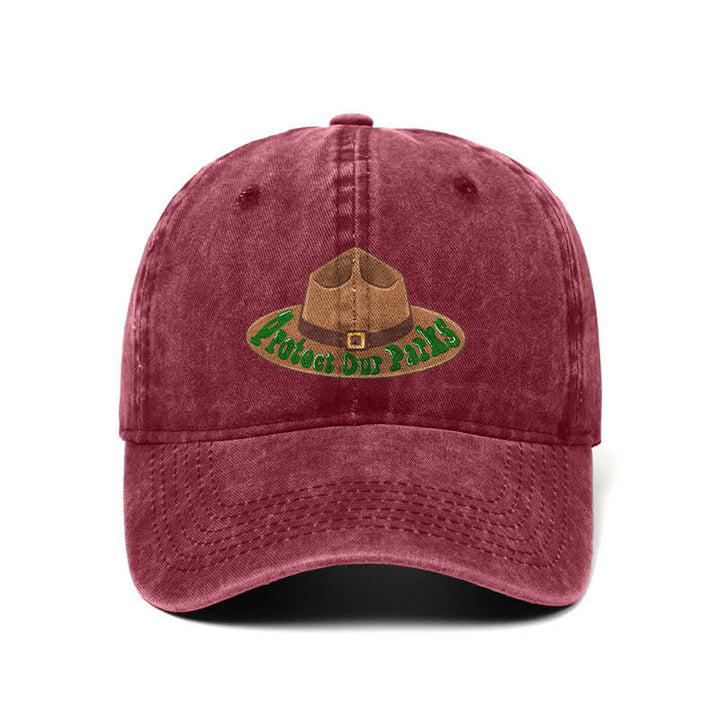Casquette de baseball ajustable avec imprimé « Protégez nos parcs »