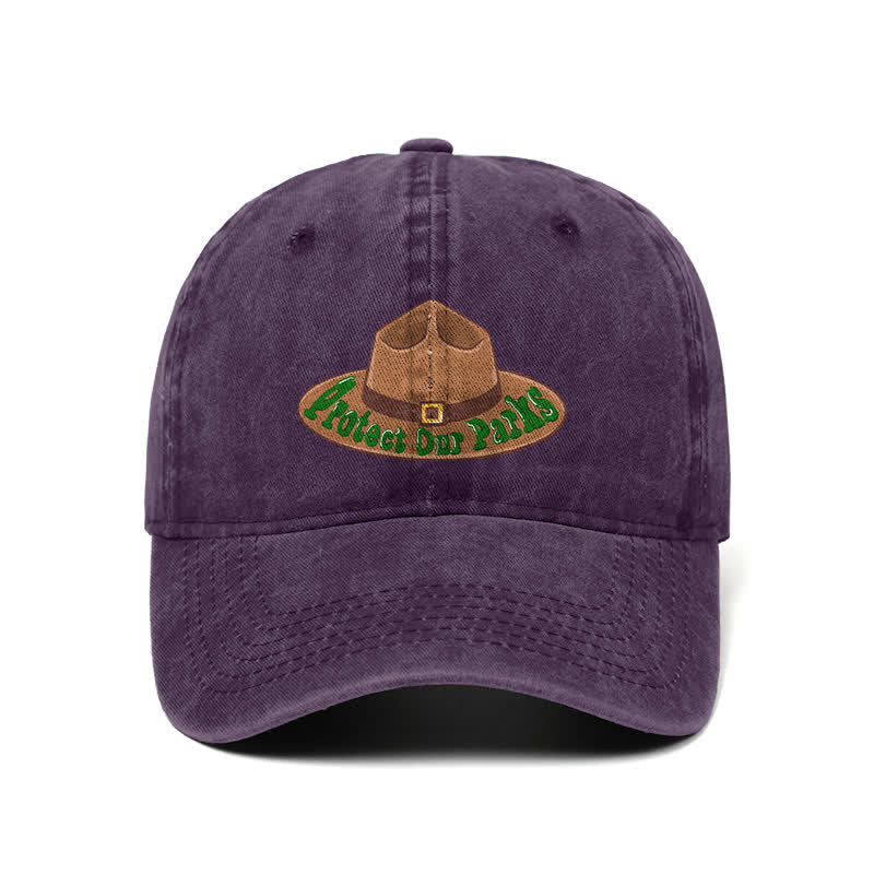 Casquette de baseball ajustable avec imprimé « Protégez nos parcs »
