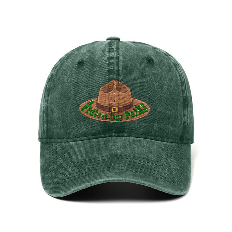 Casquette de baseball ajustable avec imprimé « Protégez nos parcs »