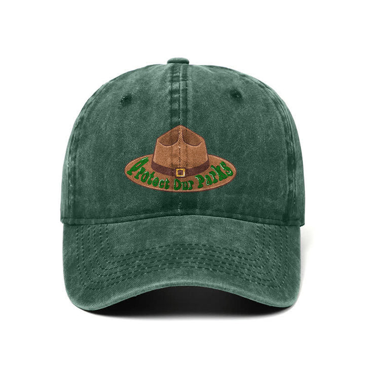 Casquette de baseball ajustable avec imprimé « Protégez nos parcs »