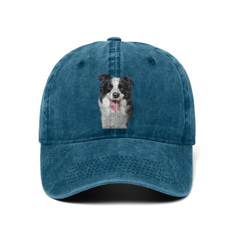 Casquette de baseball ajustable pour amoureux des chiens Border Collie noirs
