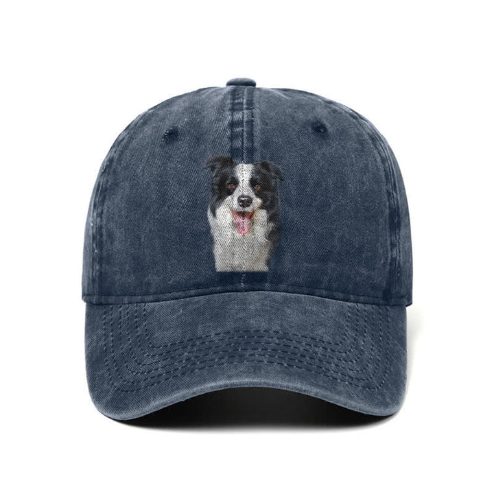 Casquette de baseball ajustable pour amoureux des chiens Border Collie noirs
