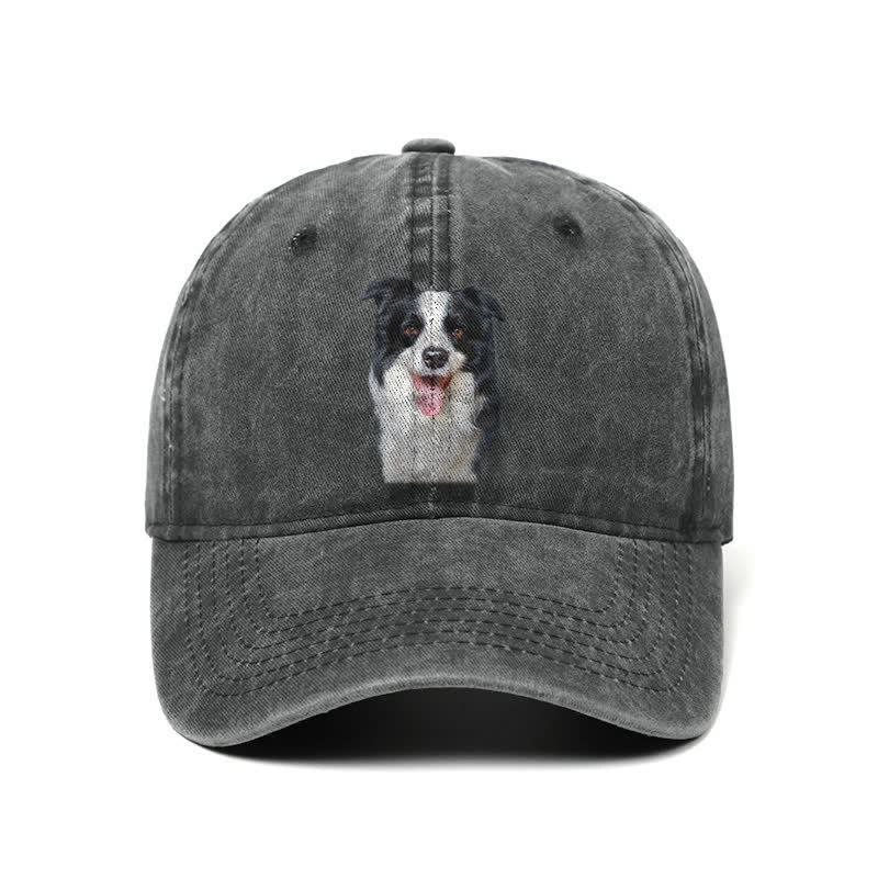 Casquette de baseball ajustable pour amoureux des chiens Border Collie noirs