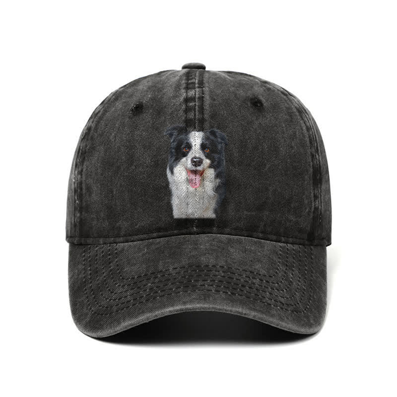 Casquette de baseball ajustable pour amoureux des chiens Border Collie noirs