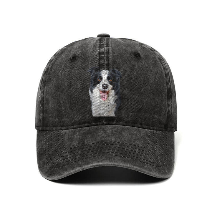 Casquette de baseball ajustable pour amoureux des chiens Border Collie noirs
