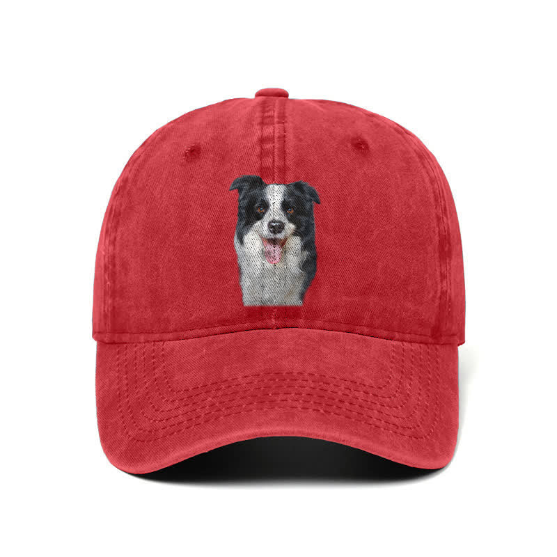 Casquette de baseball ajustable pour amoureux des chiens Border Collie noirs