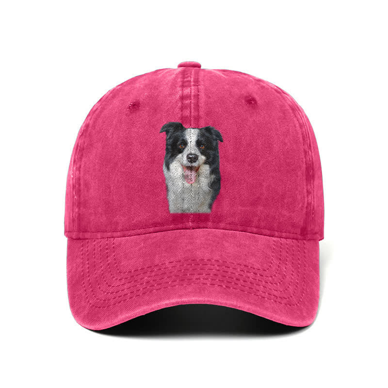 Casquette de baseball ajustable pour amoureux des chiens Border Collie noirs