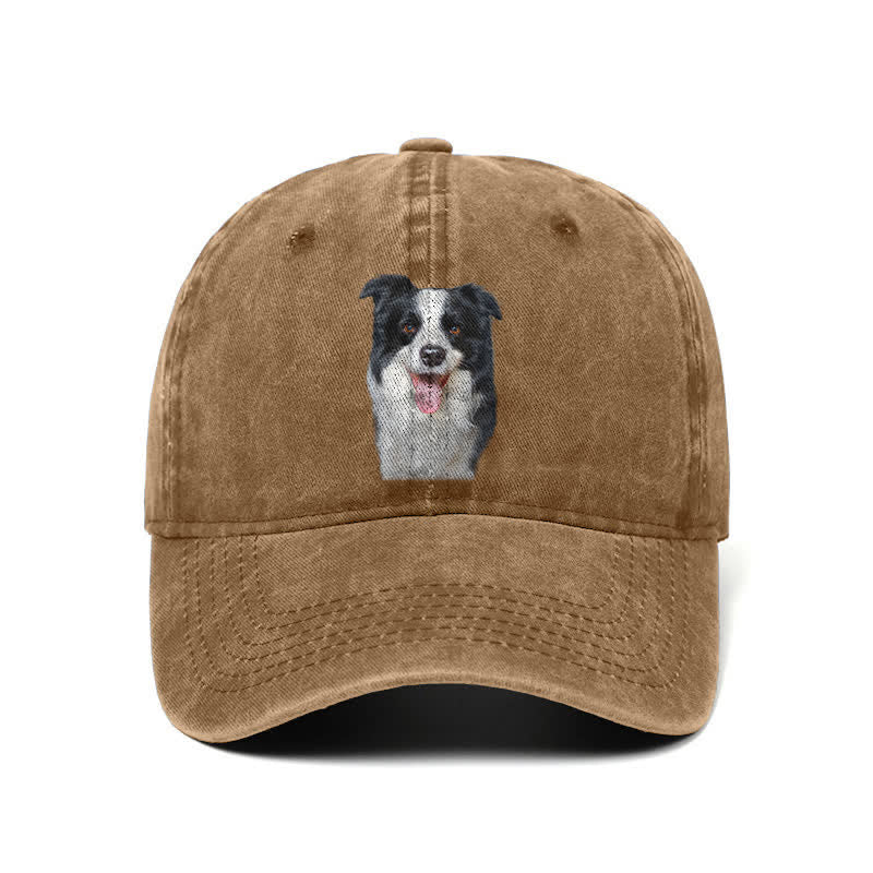 Casquette de baseball ajustable pour amoureux des chiens Border Collie noirs