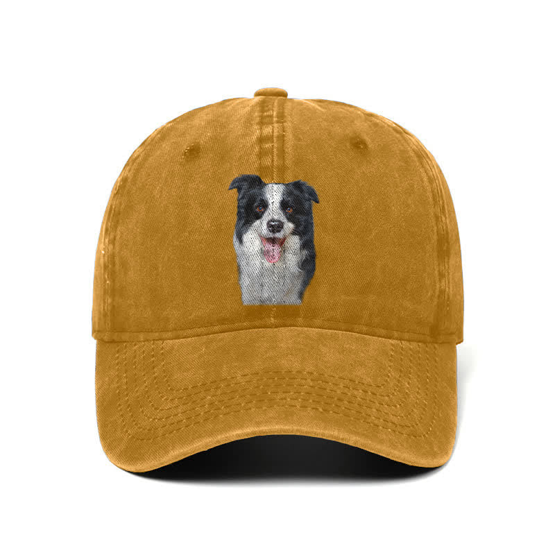 Casquette de baseball ajustable pour amoureux des chiens Border Collie noirs