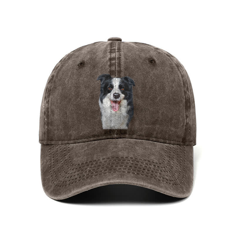 Casquette de baseball ajustable pour amoureux des chiens Border Collie noirs