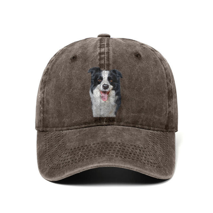 Casquette de baseball ajustable pour amoureux des chiens Border Collie noirs