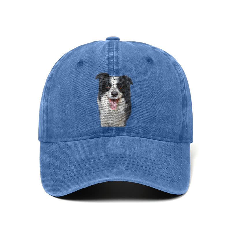 Casquette de baseball ajustable pour amoureux des chiens Border Collie noirs