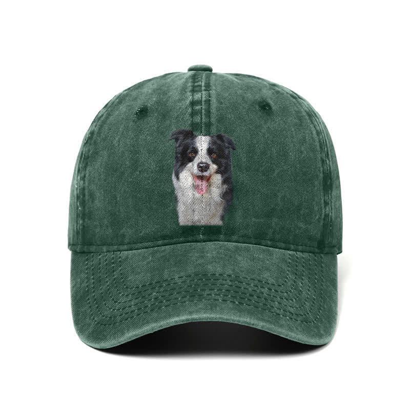 Casquette de baseball ajustable pour amoureux des chiens Border Collie noirs