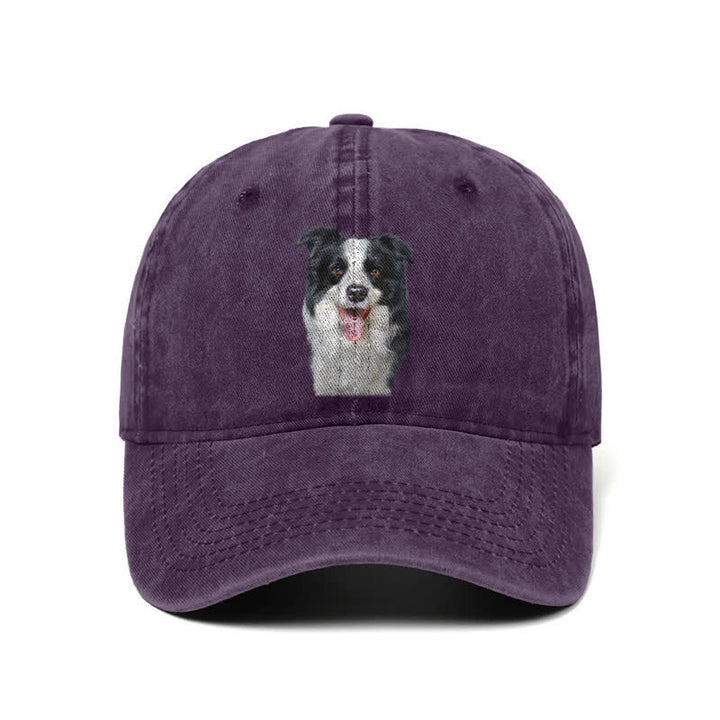 Casquette de baseball ajustable pour amoureux des chiens Border Collie noirs