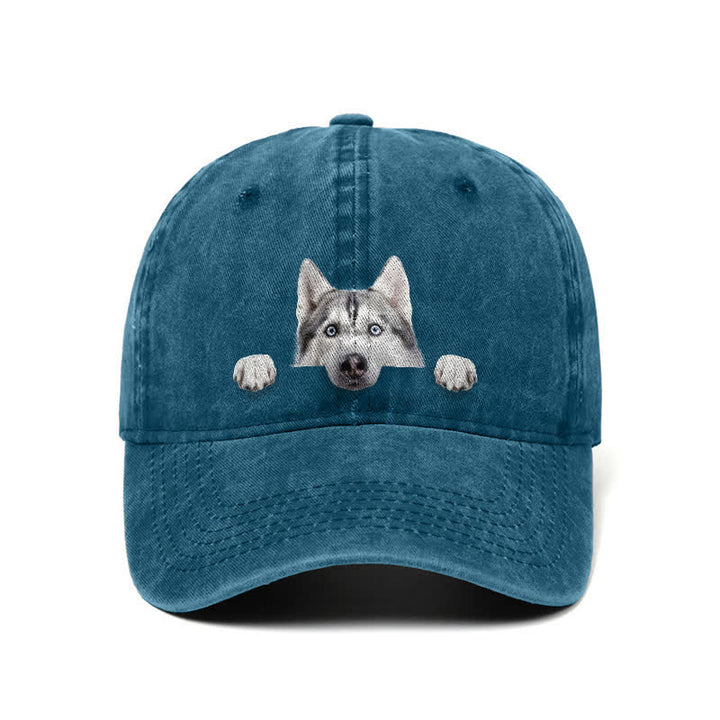 Casquette de baseball ajustable pour amoureux des chiens husky
