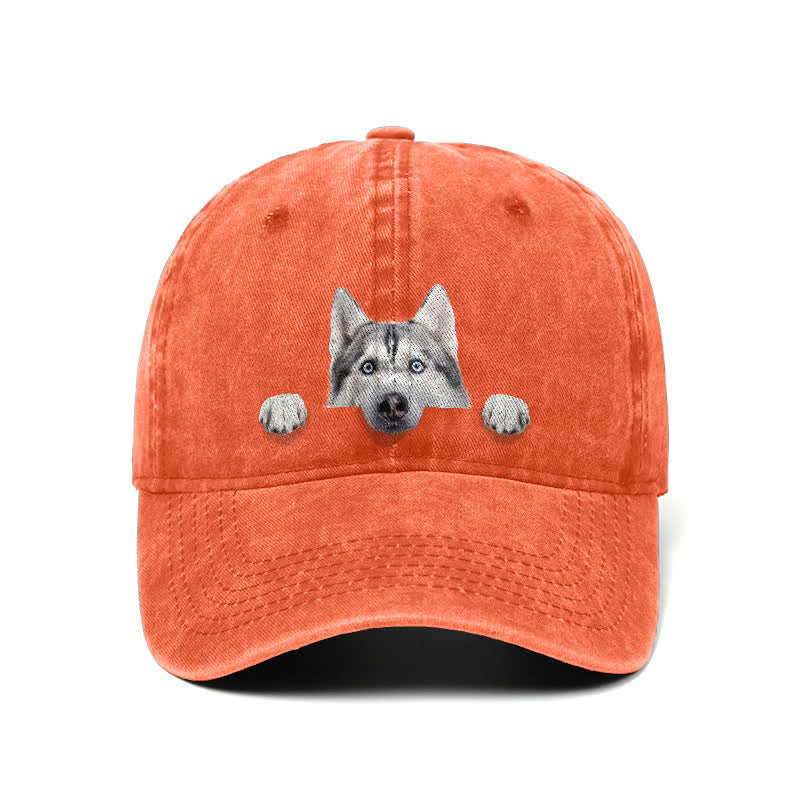 Casquette de baseball ajustable pour amoureux des chiens husky