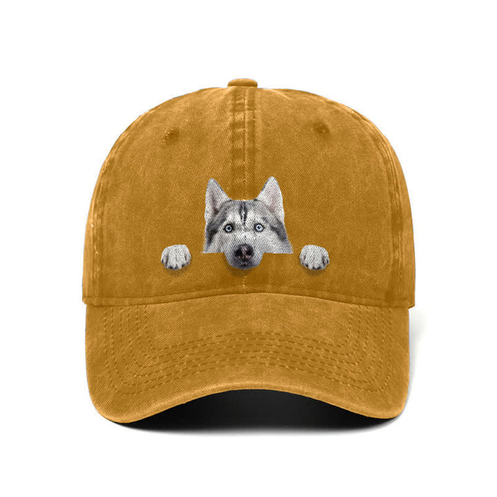 Casquette de baseball ajustable pour amoureux des chiens husky