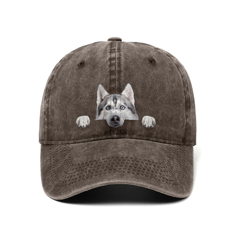 Casquette de baseball ajustable pour amoureux des chiens husky