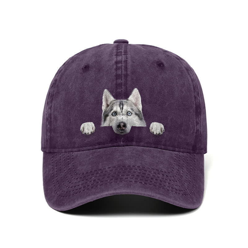 Casquette de baseball ajustable pour amoureux des chiens husky