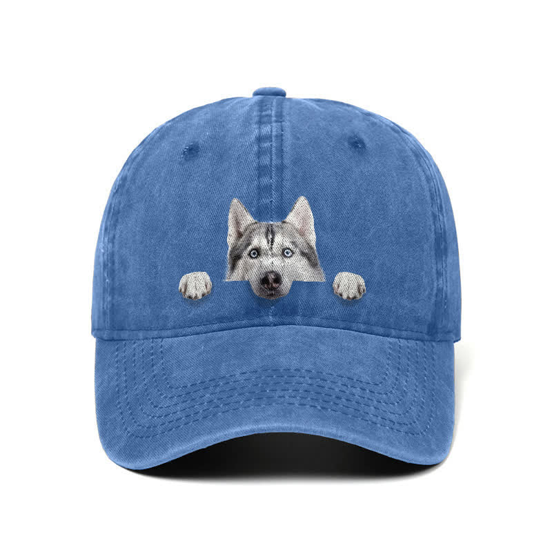 Casquette de baseball ajustable pour amoureux des chiens husky