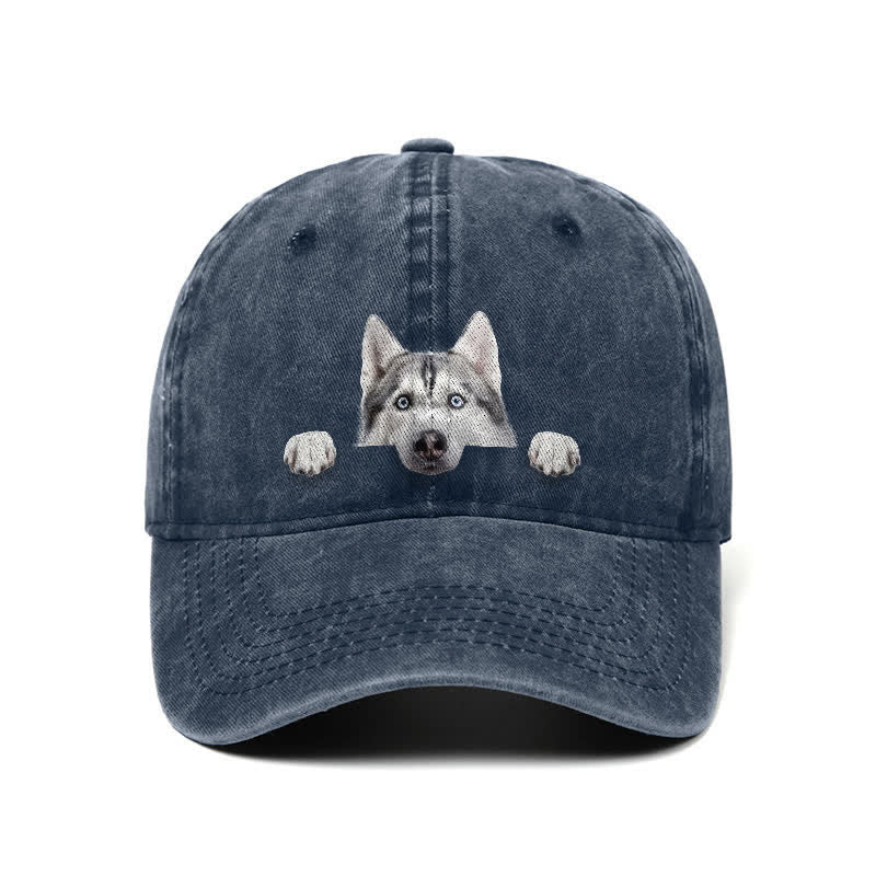 Casquette de baseball ajustable pour amoureux des chiens husky
