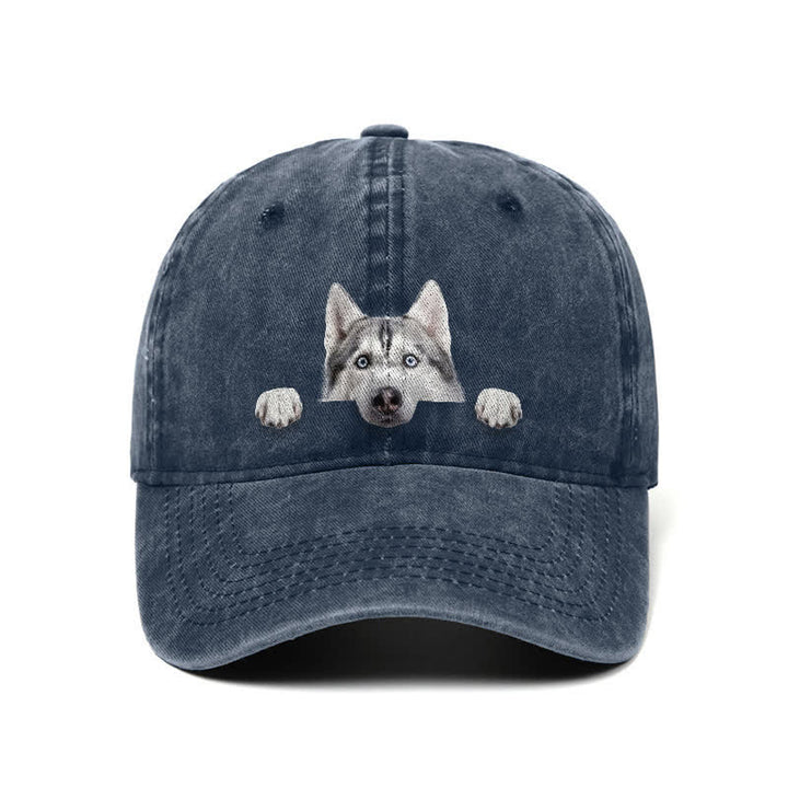 Casquette de baseball ajustable pour amoureux des chiens husky
