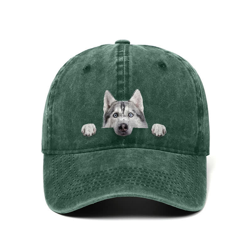 Casquette de baseball ajustable pour amoureux des chiens husky