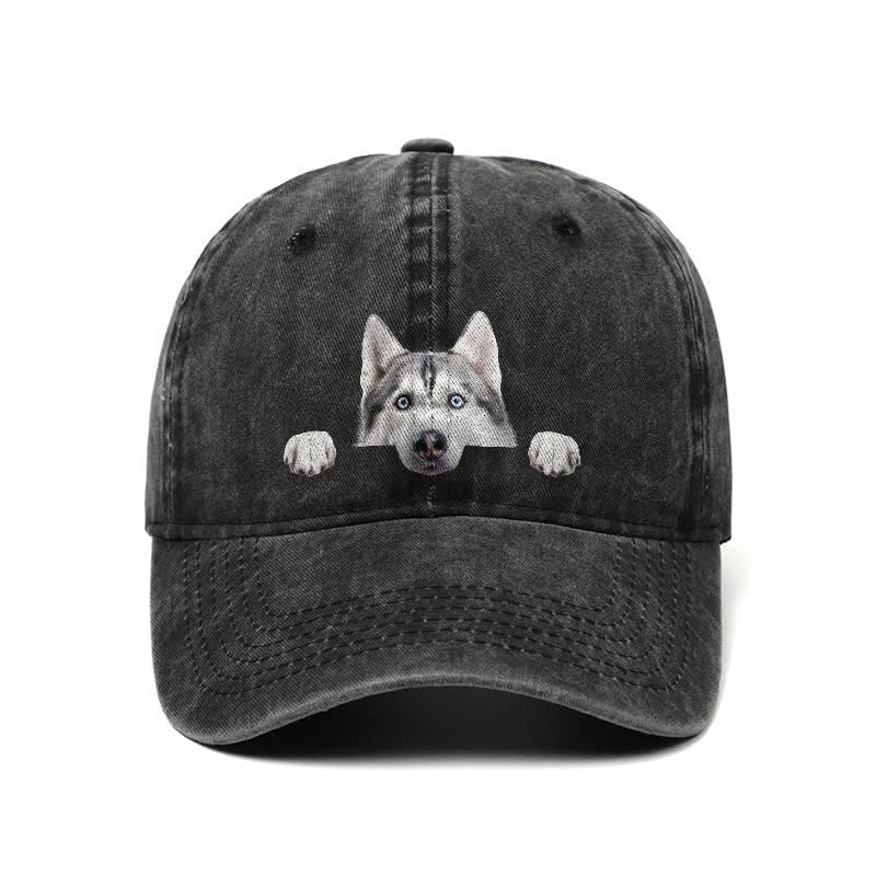 Casquette de baseball ajustable pour amoureux des chiens husky