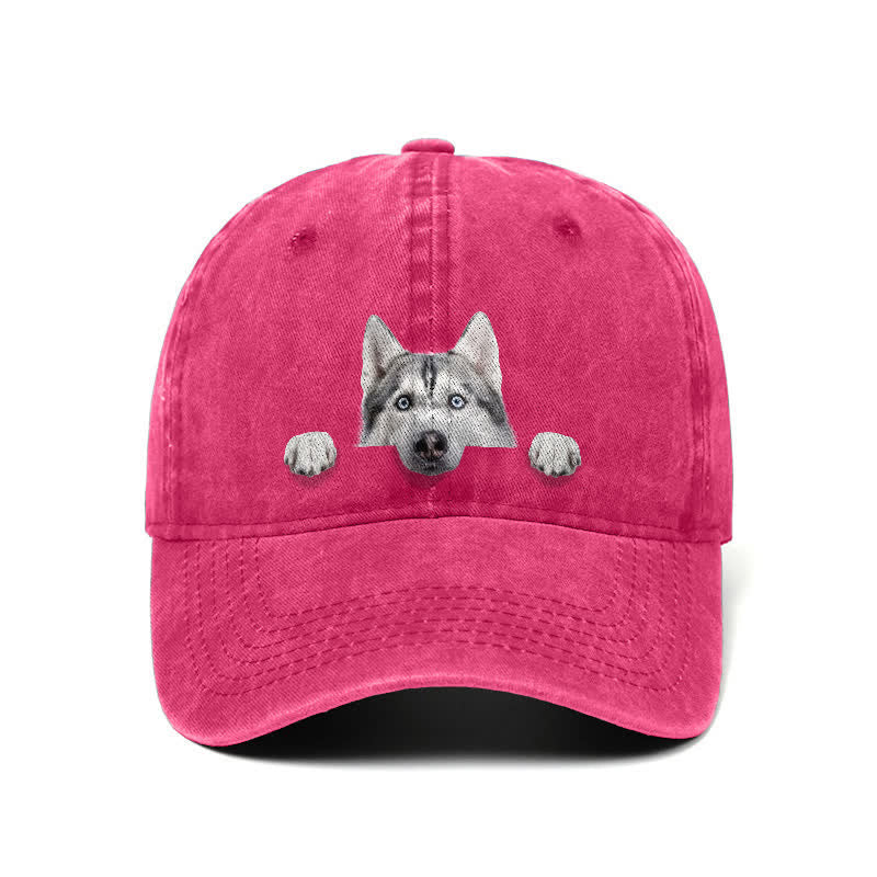 Casquette de baseball ajustable pour amoureux des chiens husky