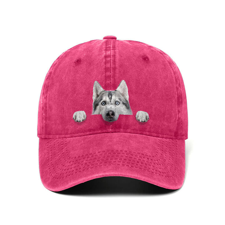 Casquette de baseball ajustable pour amoureux des chiens husky