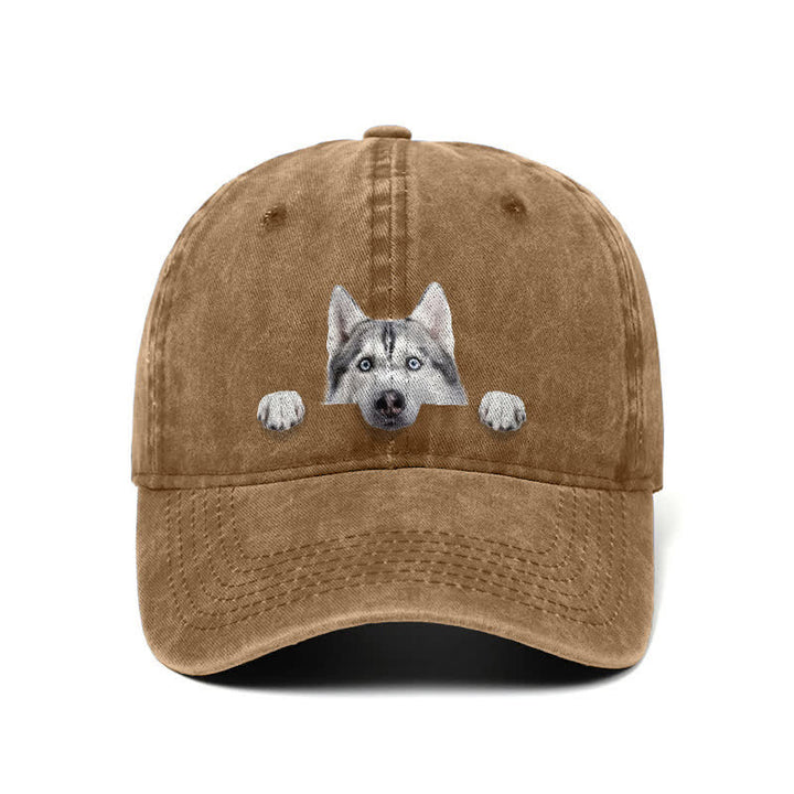 Casquette de baseball ajustable pour amoureux des chiens husky