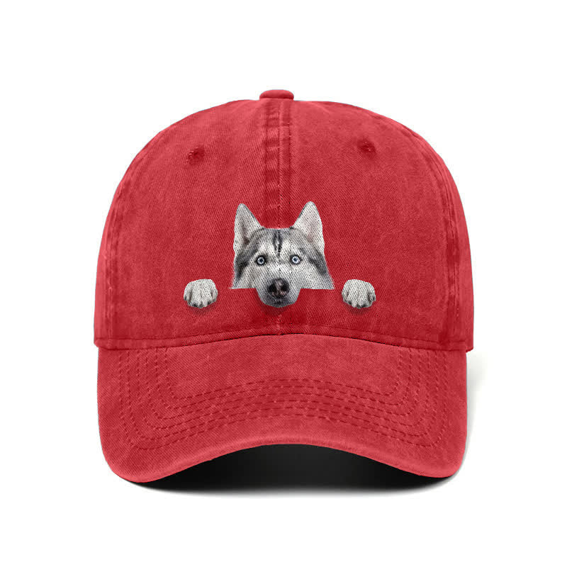 Casquette de baseball ajustable pour amoureux des chiens husky
