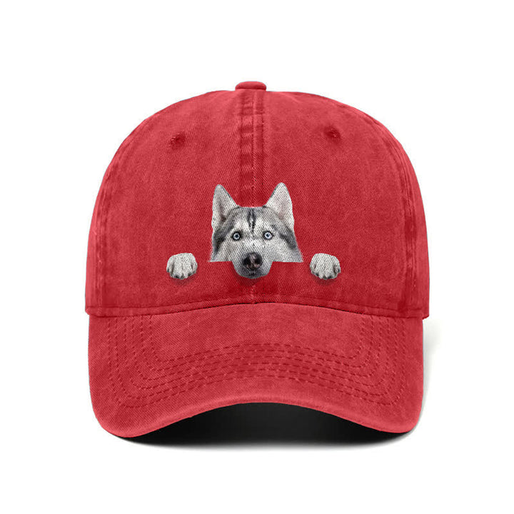 Casquette de baseball ajustable pour amoureux des chiens husky
