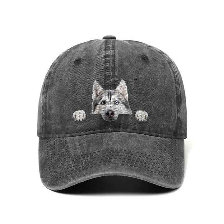 Casquette de baseball ajustable pour amoureux des chiens husky