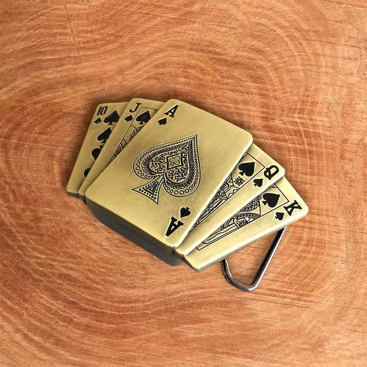 Ceinture en cuir pour homme avec briquet caché, style Royal Flush, en bronze