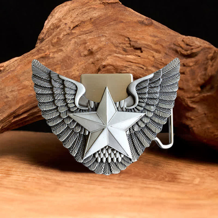 Ceinture en cuir à motif d'ailes d'ange pour homme avec briquet caché