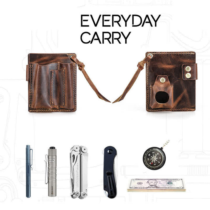 Sac de ceinture en cuir avec organiseur de poche pour portefeuille EDC personnalisé - image 3