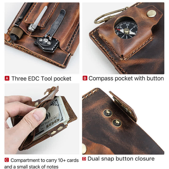 Sac de ceinture en cuir avec organiseur de poche pour portefeuille EDC personnalisé - image 6