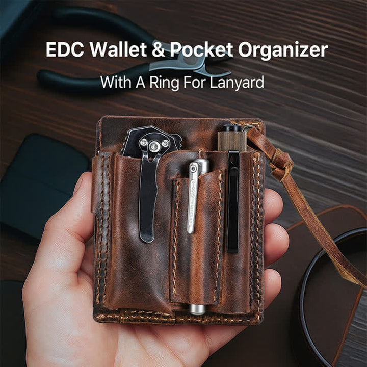 Sac de ceinture en cuir avec organiseur de poche pour portefeuille EDC personnalisé - image 4