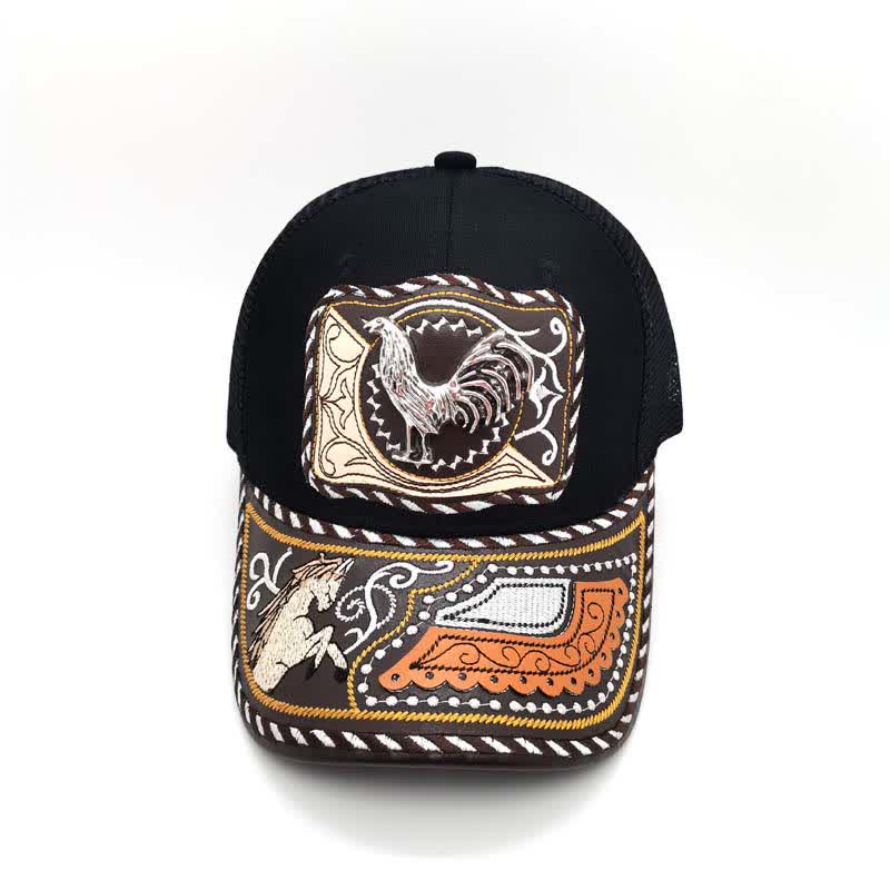 Casquette de camion mexicaine noire à motif 3D en métal, style ethnique occidental (prévente) - image 11