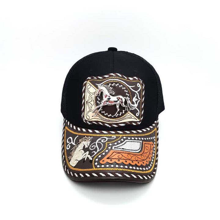Casquette de camion mexicaine noire à motif 3D en métal, style ethnique occidental (prévente) - image 9