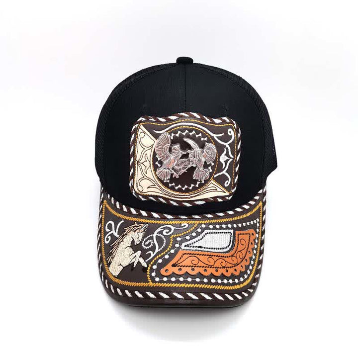 Casquette de camion mexicaine noire à motif 3D en métal, style ethnique occidental (prévente) - image 15