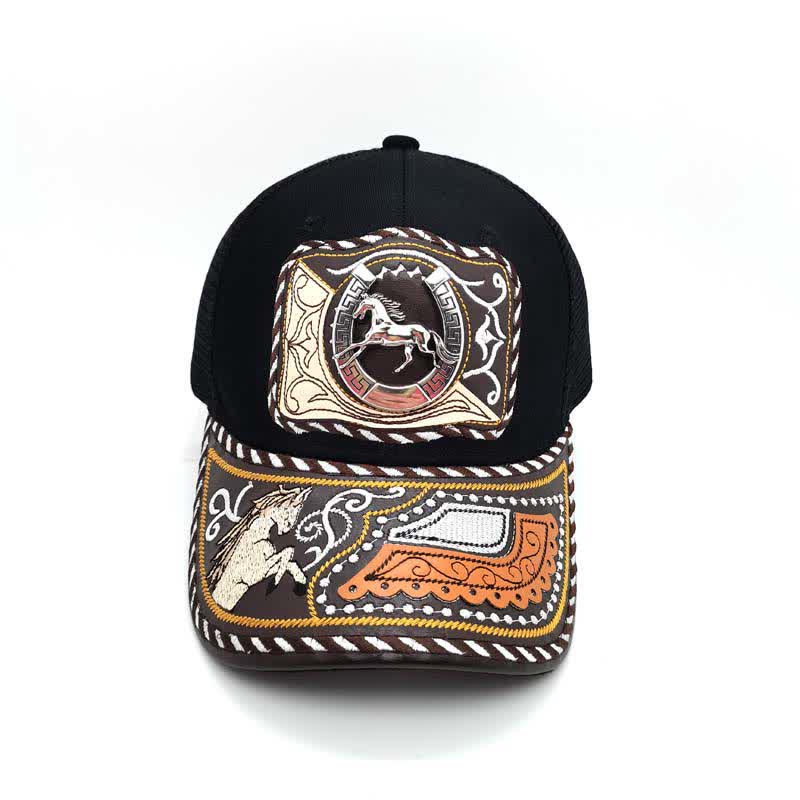 Casquette de camion mexicaine noire à motif 3D en métal, style ethnique occidental (prévente) - image 7
