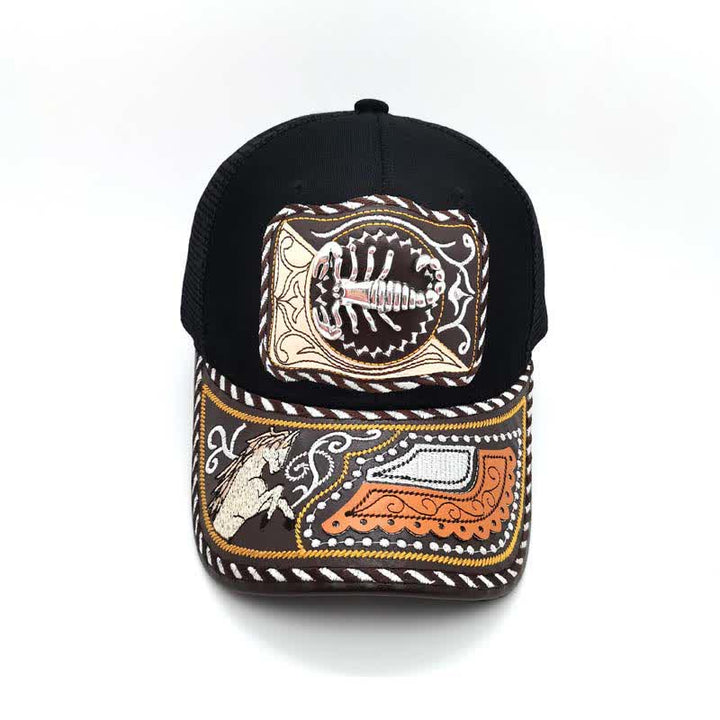 Casquette de camion mexicaine noire à motif 3D en métal, style ethnique occidental (prévente) - image 17
